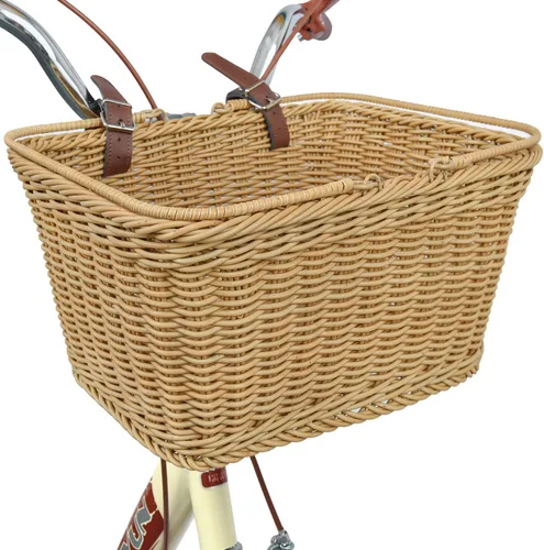 Vista 11 de GRANNY SAYS Cesta de bicicleta, cesta de mimbre para bicicleta, cesta de bicicleta tejida a mano, cesta de mimbre desmontable para manillar