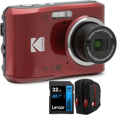 Vista 10 de Kodak FZ45BK PIXPRO FZ45 - Cámara digital de 16 MP, paquete negro con tarjeta de memoria Lexar 32GB de alto rendimiento 800x UHS-I SDHC + funda