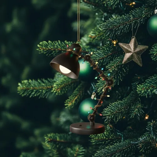 Vista 3 de Cuaderno de oficina personalizado, adorno de Navidad, libro de diario, adorno colgante plano, lectura acogedora, regalos de Navidad para profesores