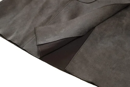 Vista 6 de Charis Allure Chaleco largo de gamuza sin mangas para mujer, con solapa y parte delantera abierta