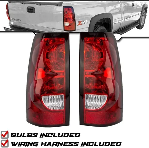 Vista 2 de Par de Lámparas trasera de Luz de Freno 03 2003 Chevrolet/Chevy Silverado 1500 2500 (excepto 3500)