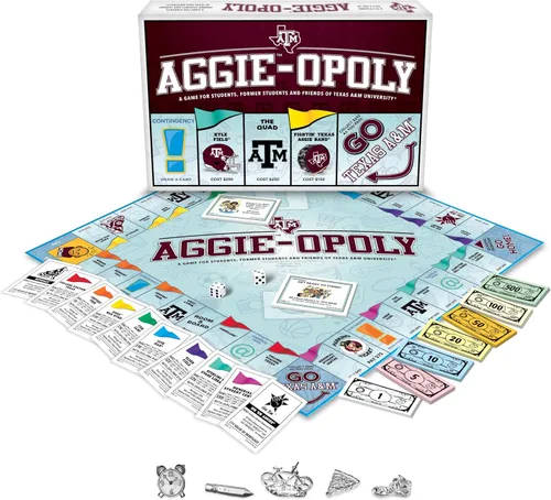 Vista 3 de Late for the Sky Aggie-Opoly - Juego de mesa familiar de la Universidad