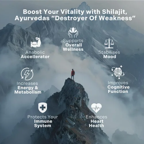 Vista 2 de Extracto de Resina de Shilajit del Himalaya Orgánico - Potencia Máxima de 1000mg, Shilajit Puro Testado en Laboratorio para Hombres y Mujeres, Ácido