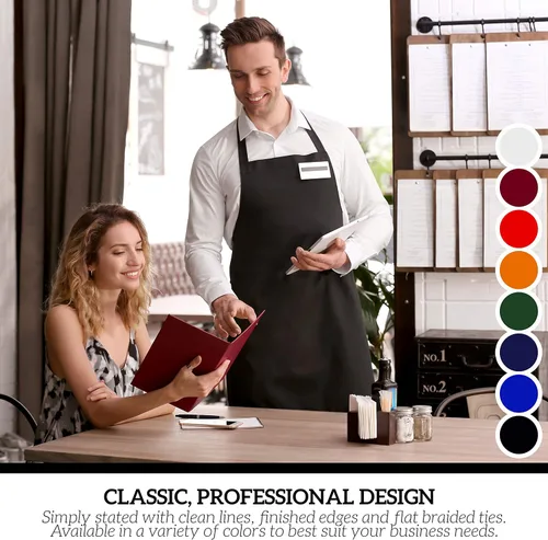 Vista 7 de Green Lifestyle - Juego de 12 delantales unisex, color negro, lavables a máquina, para cocina, manualidades, barbacoa, dibujo, exteriores