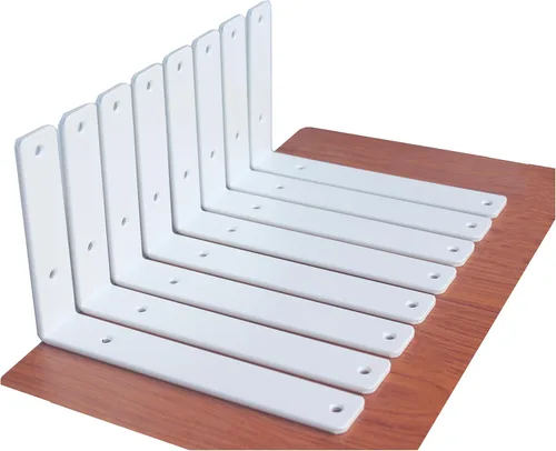 Vista 89 de Paquete de 2 soportes de estante en L de 6 pulgadas de largo x 4 pulgadas de alto x 1.5 pulgadas de ancho, 5 mm de grosor, soportes de estante