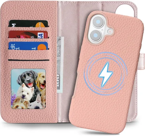 Vista 8 de Funda desmontable de cuero genuino para iPhone SE 2020/SE 2022/7/8, funda magnética 2 en 1 extraíble, soporte de carga Magsafe, funda protectora