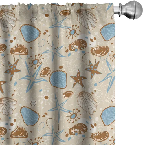 Vista 49 de Ambesonne Paquete de 2 cortinas para ventana con estampado de hojas, arte botánico con hojas, mosaico, detalles cuadrados cúbicos, naturaleza