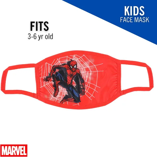 Vista 2 de Concept One Marvel Spiderman - Máscara facial de tela licencia oficial lavable para niños