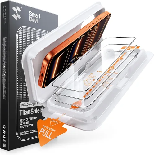 Vista 10 de SMARTDEVIL Paquete de 3 protectores de pantalla para iPhone 17, vidrio templado óptico transparente 9H, 2 veces resistencia a los impactos