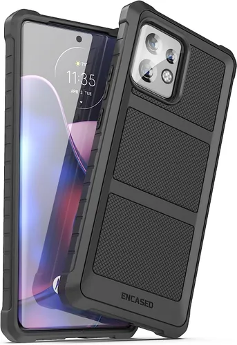 Vista 8 de ENCASED Funda protectora para Motorola Edge Plus 2022 [Falcon Armor] Funda de teléfono resistente, color negro