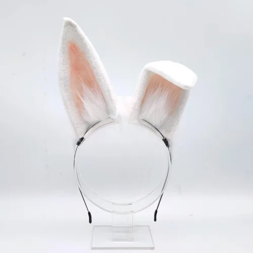 Vista 7 de Faylay Diadema artificial de conejo de peluche con diadema de conejo