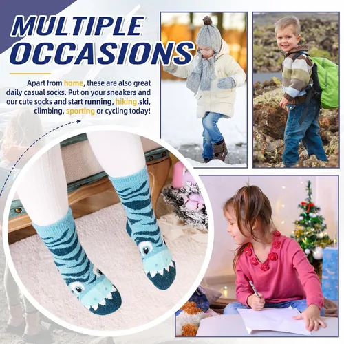 Vista 36 de Eocom 6 pares de calcetines de invierno cálidos de lana para niños y niñas