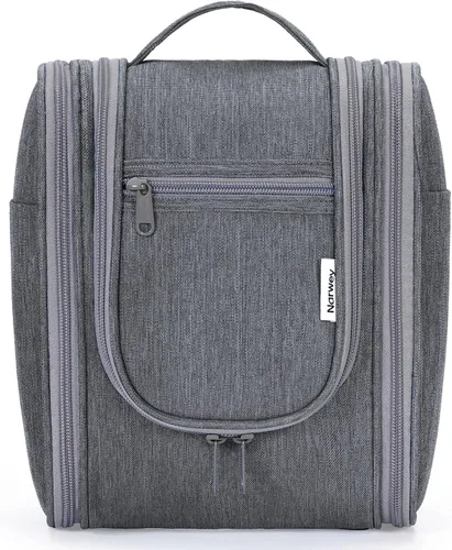 Vista 15 de Narwey - Neceser de viaje colgante, organizador de maquillaje y productos cosméticos para mujeres y hombres, Aa-morado., L
