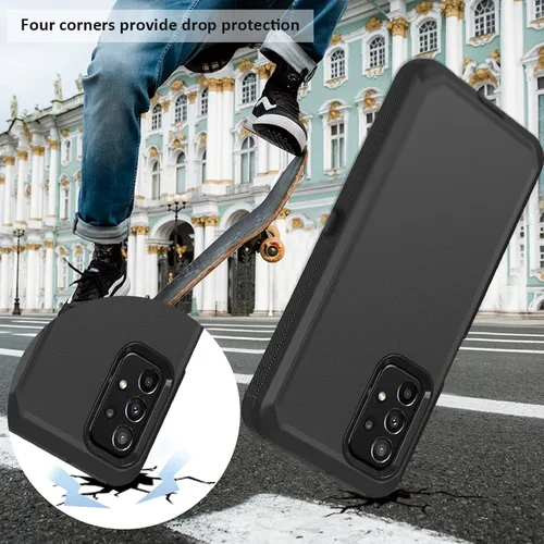 Vista 5 de Funda resistente para Samsung Galaxy A23 5G 4G, con clip para cinturón y soporte, resistente a prueba de golpes, funda protectora de cuerpo Negro