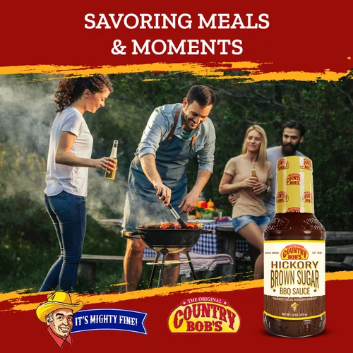 Vista 6 de Country Bob's Salsa barbacoa original de nogal y azúcar morena, 18 onzas (paquete de 1), salsa barbacoa orgánica y natural para carne, pollo y cerdo