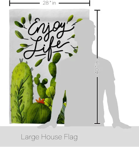 Vista 2 de Breeze Decor Cactus Life House Bandera Regional Suroeste Desierto País Suculenta Decoración de Área Particular Banner Pequeño Jardín Patio Regalo