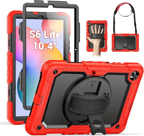 Vista 14 de SEYMAC - Funda protectora resistente a prueba de golpes para Samsung Galaxy Tab S6 Lite de 10.4 pulgadas 2024/2022/2020 (SM-P620/P610/P615), Negro