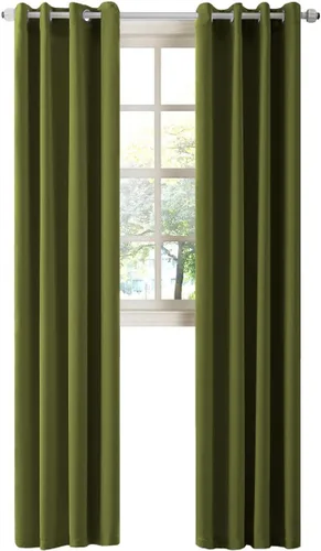 Vista 110 de LA PALMA Cortinas opacas con aislamiento térmico y ojales, para sala de estar, dormitorio, paquete de 2 paneles