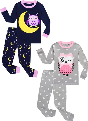 Vista 21 de Family Feeling - Conjunto de pijama de 2 piezas para niños y niñas pequeños, ropa para dormir 100 % algodón