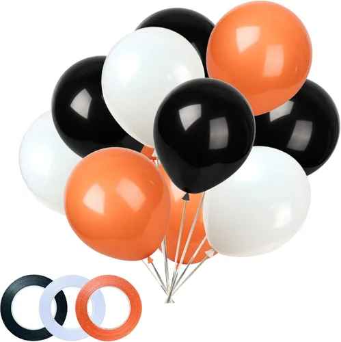 Vista 13 de KADBANER Globos rojos, amarillos y negros, paquete de 100 globos de látex de 12 pulgadas