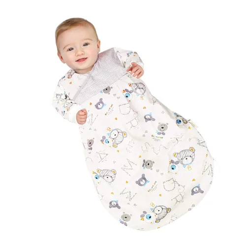 Vista 2 de Saco de dormir para bebé de manga larga (3-12M) Tog 2.5 Saco de dormir cálido para recién nacido con brazos acolchado manta de algodón popelina