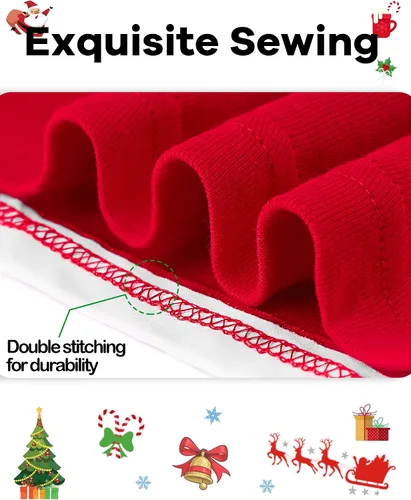 Vista 4 de DAUGHTER QUEEN Pijamas de Navidad para niños y niñas de 18 meses-12 años, ropa de dormir 100% algodón