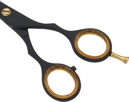 Vista 3 de SURGICAL ONLINE Tijeras profesionales de corte de pelo negro y dorado, tijeras de peluquería ligeras ultra afiladas para salones y uso doméstico