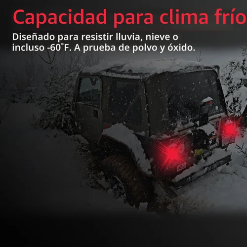 Vista 5 de Wellmax 2 luces traseras LED universales de 12 V con 38 LED rojos y blancos, luces de parada, giro, trasera, respaldo y señal