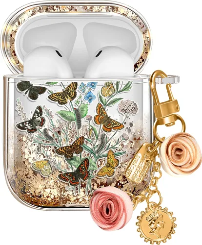 Vista 33 de Funda para Apple para Airpods 4 Case 2024 - Arena Movediza Líquida Arte Artístico Estético Funda Mujer Chica Mujeres Brillante Brillo Purpurina