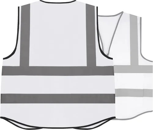 Vista 3 de TOPTIE Chaleco de seguridad blanco, chaleco de comando de incidentes con 5 bolsillos y tiras reflectantes de alta visibilidad de 2 pulgadas