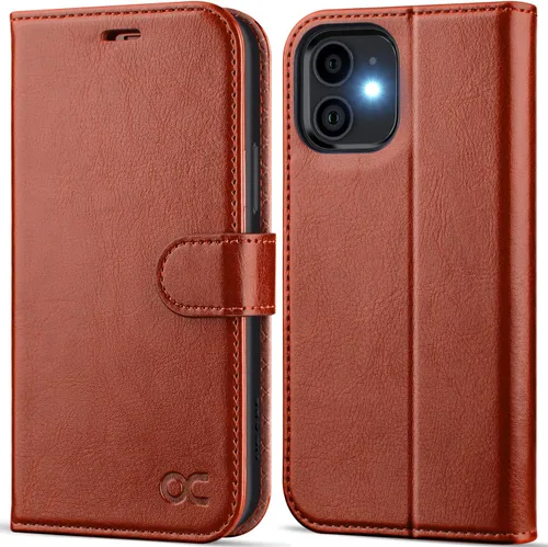 Vista 14 de OCASE Compatible con iPhone 12 Case/Compatible con iPhone 12 Pro Wallet Case, funda tipo cartera de piel sintética con tapa y tarjeteros con bloqueo