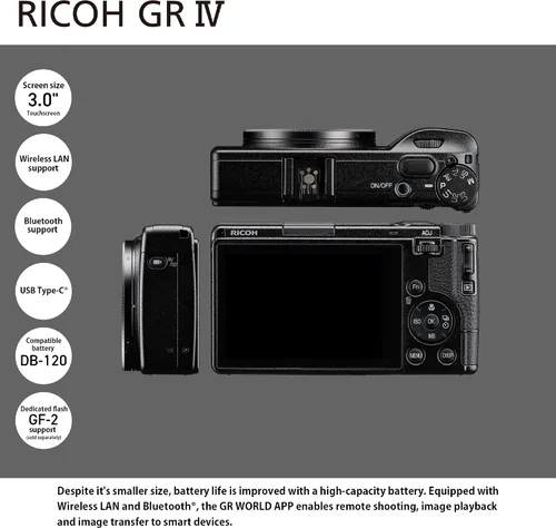 Vista 3 de RICOH GR IV Premium Digital Compact Camera