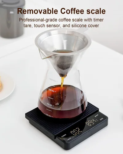 Vista 2 de MOKKOM Molinillo de café con báscula de café extraíble a través de conectividad Bluetooth, molinillo de granos de café cónico antiestático, 31