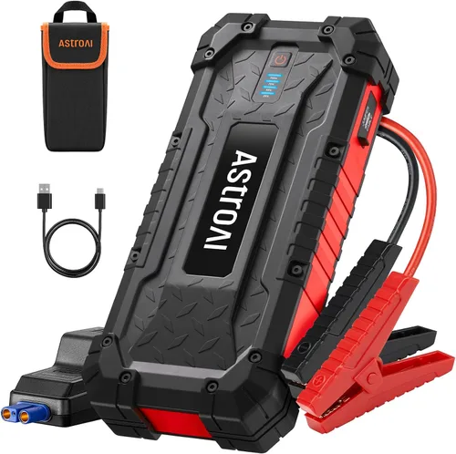 Vista 11 de AstroAI S8 Ultra 4000A arrancador de coche, caja de salto hasta todos los motores de gasolina y diésel de 12L, banco de energía portátil de 12 V
