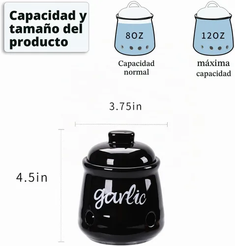 Vista 5 de Mini recipiente de cerámica para encimera (color negro)