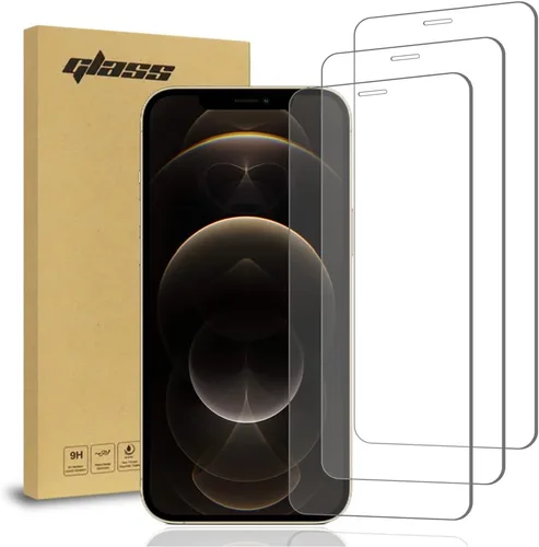 Vista 7 de Rome Tech Paquete de 3 protectores de pantalla de vidrio templado para iPhone 12 de 6.1 pulgadas (2020), protector de pantalla 9H, compatible