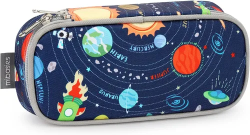 Vista 14 de Lapicera para niñas, estuche con divisiones múltiples para lápices, diseño de fresas color rojo