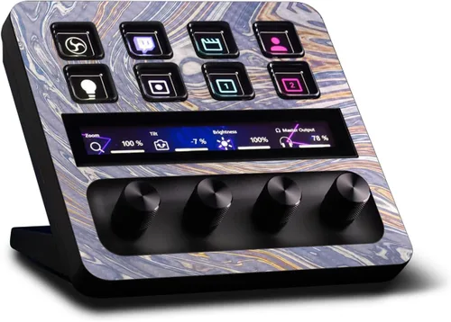 Vista 11 de MightySkins - Piel de fibra de carbono compatible con Elgato Stream Deck + Marble Magma Acabado de fibra de carbono texturizado protector