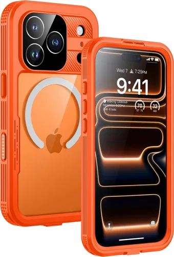 Vista 15 de Lanhiem - Funda magnética para iPhone 16, impermeable, antiespía negro Anti-Spy Negro