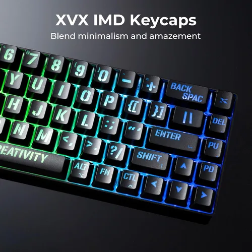 Vista 8 de XVX HE68 Max Teclado de Activación Rápida 60%, Teclado de Efecto Hall con Interruptor Gateron Magnetic Jade Max, Marco de Aluminio CNC, Teclado