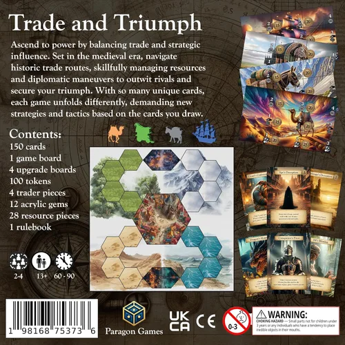 Vista 5 de Juego de mesa Trade and Triumph – Juego de estrategia de comercio medieval y gestión de recursos para adultos y familiares a partir de 13 años