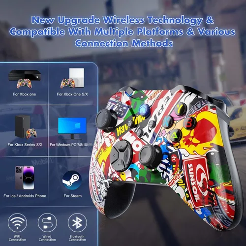 Vista 2 de Gamrombo Controlador inalámbrico X-box compatible con Xbox Series XS, Xbox One, Xbox One SX, PC WindowsSteam, controlador de juego AndroidiOS
