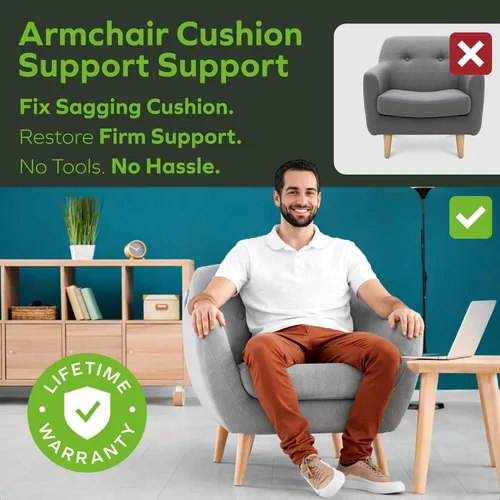 Vista 5 de BEN'SHOME Tablero de Soporte para Cojín de Sillón Reclinable Resistente – Repara Instantáneamente el Asiento de Sillón Hundido 19.7" x 20"-23
