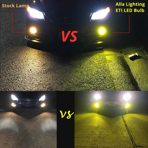 Vista 4 de Alla Lighting - Bombillas LED 3800 lm 9145 H10 9140, 3000 K amarillo dorado, focos antiniebla de alta iluminación ETI 56-SMD, lámpara súper