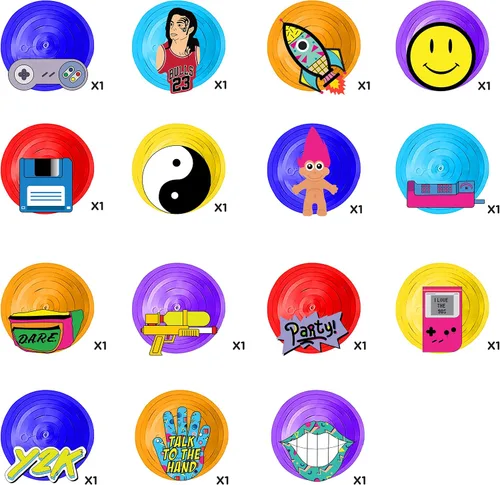 Vista 5 de Remolinos colgantes de los años 90, 32 piezas, decoraciones de fiesta de regreso a los 90, suministros y recuerdos