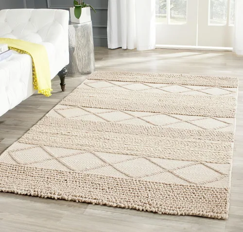 Vista 11 de SAFAVIEH Natura Collection - Alfombra decorativa de 2 x 3 pies, color beige, lana hecha a mano, ideal para zonas de alto tráfico en entrada, sala