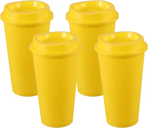 Vista 35 de uxcell 2 tazas reutilizables para café, 16 onzas, café de viaje, color azul Azul claro