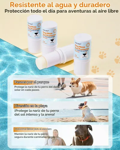 Vista 7 de Bálsamo protector solar para nariz de perro SPF 25 – Protección solar natural, segura para lamer con manteca de karité y espino cerval de mar