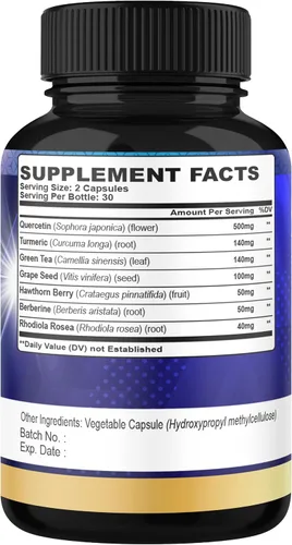 Vista 2 de Organic Cadane Suplementos de quercetina - 60 cápsulas de superalimentos