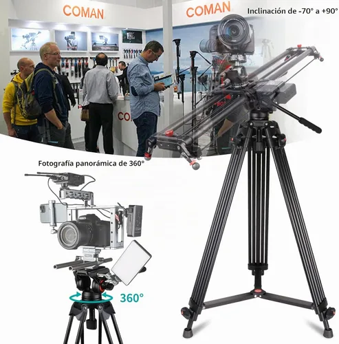 Vista 7 de COMAN KX3636 - Kit de trípode resistente con cabezal fluido de video + trípode universal para fotografía Dolly